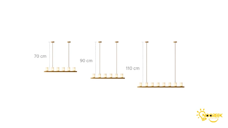 ارتفاع نصب لوستر خطی