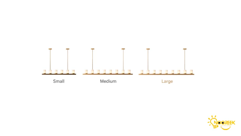 اندازه لوستر